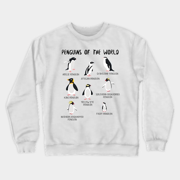 Cute Penguin of the World - Funny Animals Penguin Lover Gift Crewneck Sweatshirt by Arteestic